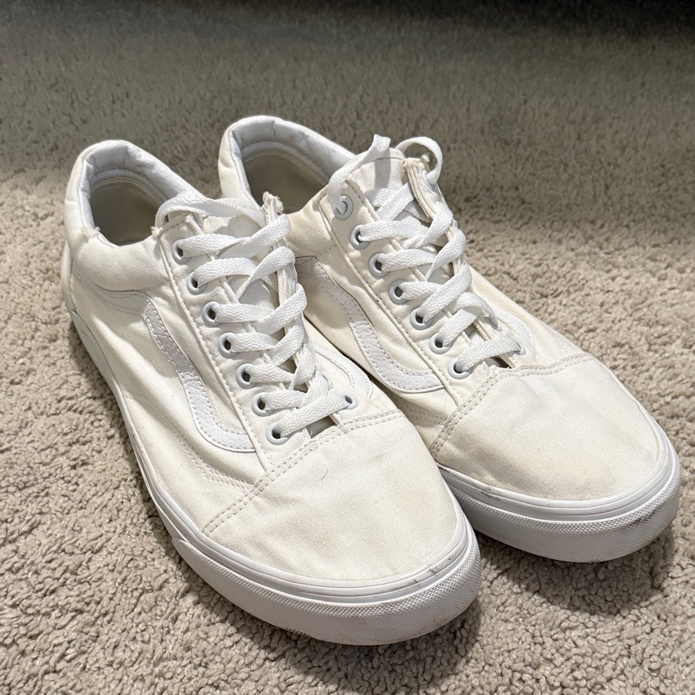 Vans Men's White Canvas Loafers